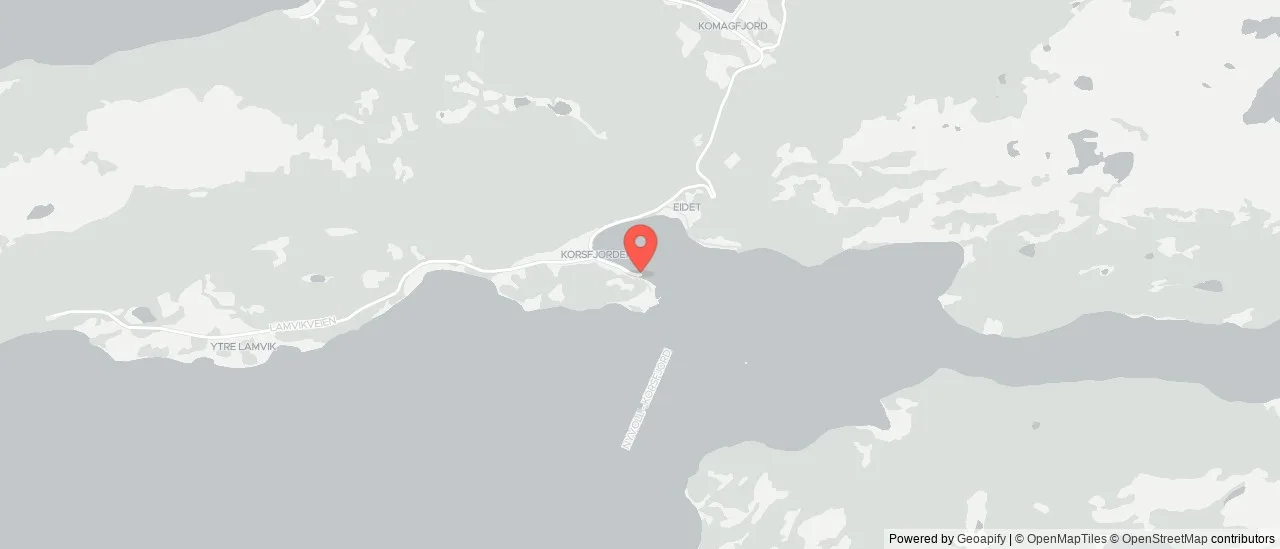 Korsfjord ferjekai to Nyvoll ferjekai